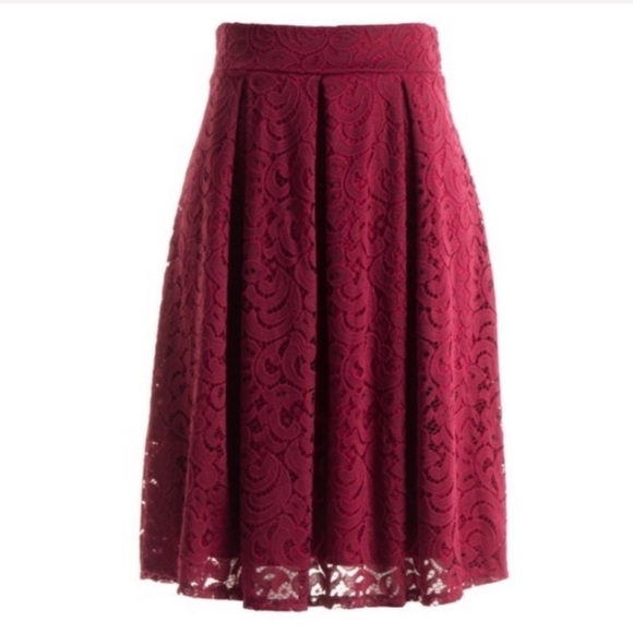 Dresses & Skirts - Burgundy lace Skirt
